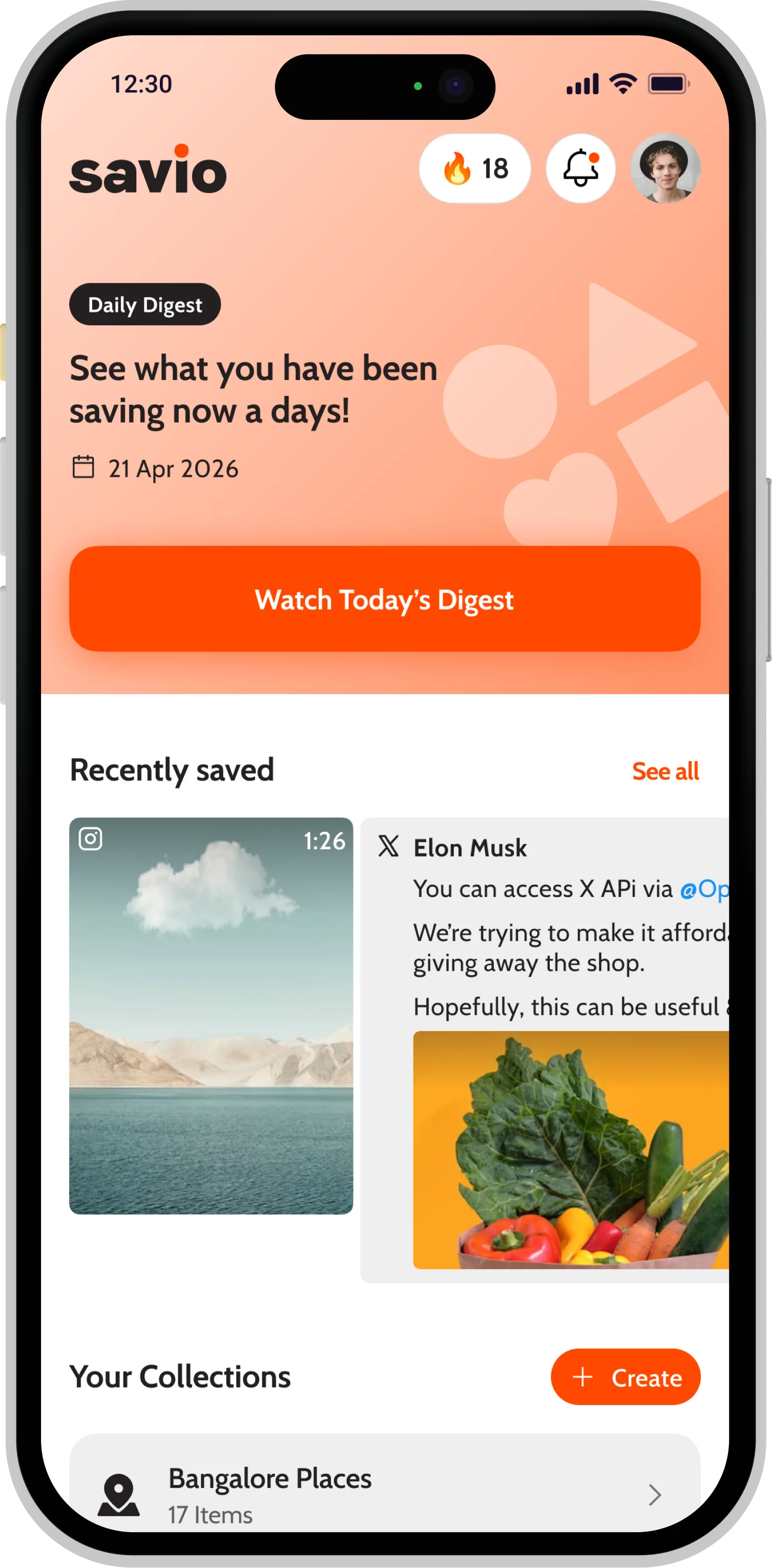 Savio app — Daily Digest